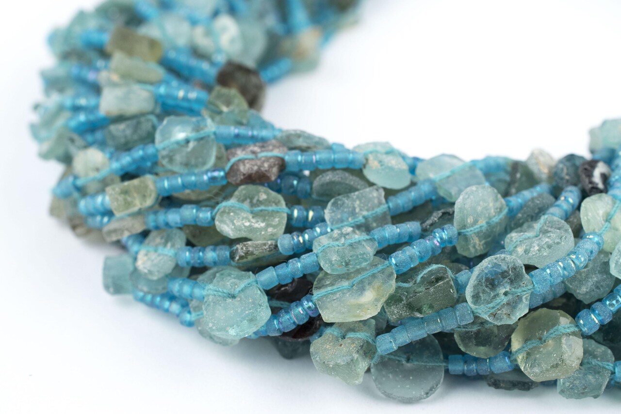Mini-Circle Roman Glass Beads, Genuine Glass Found in Afghanistan, Matte Glass Beads for Jewelry Making, The Bead Chest